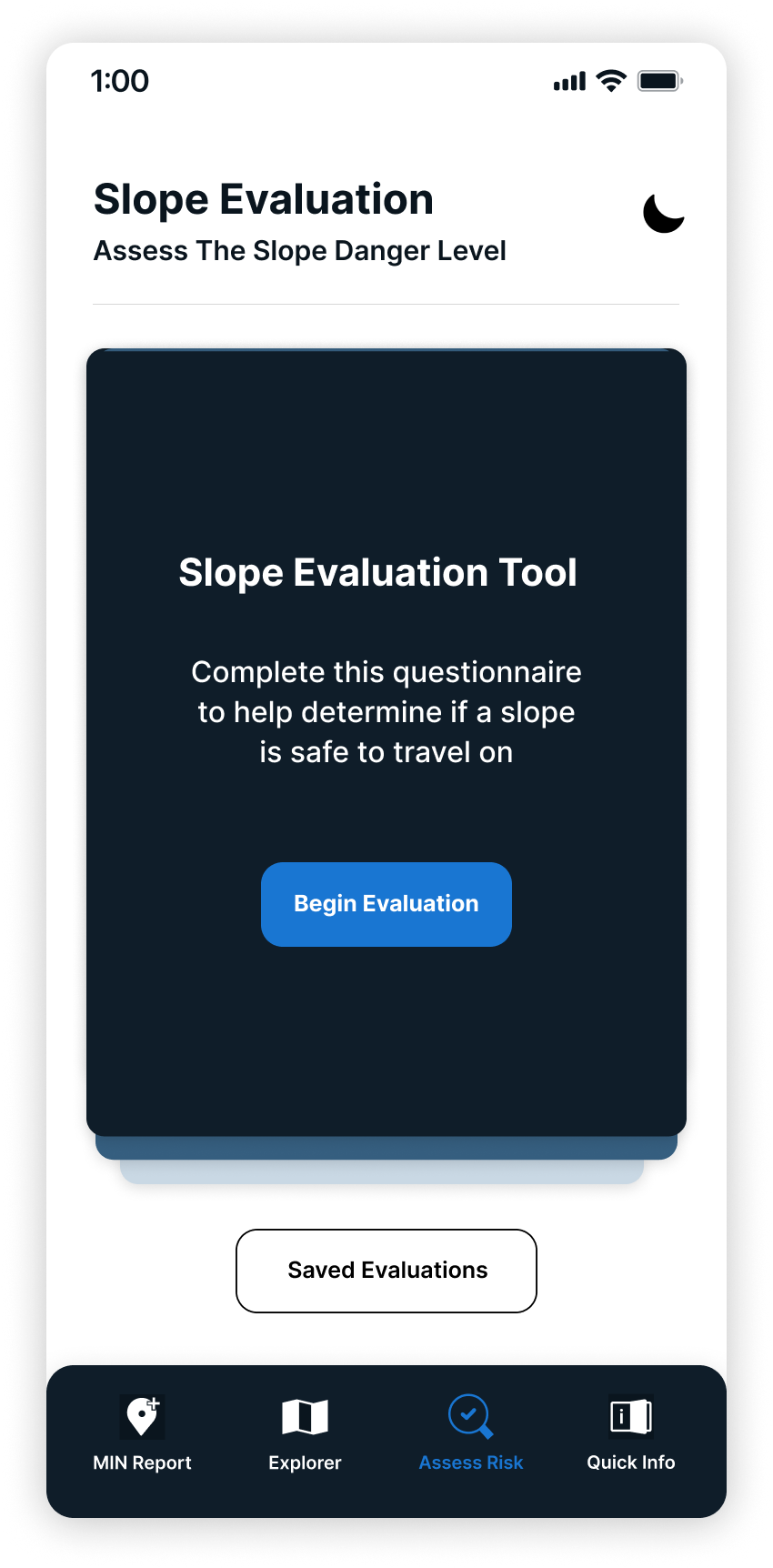 Slope Evaluation Main Page Light